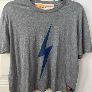 Aviator Nation Grey Tee Sz L